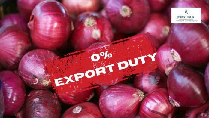 0 Export Duty Payable On Onion W.E.F. April 1st, 2025