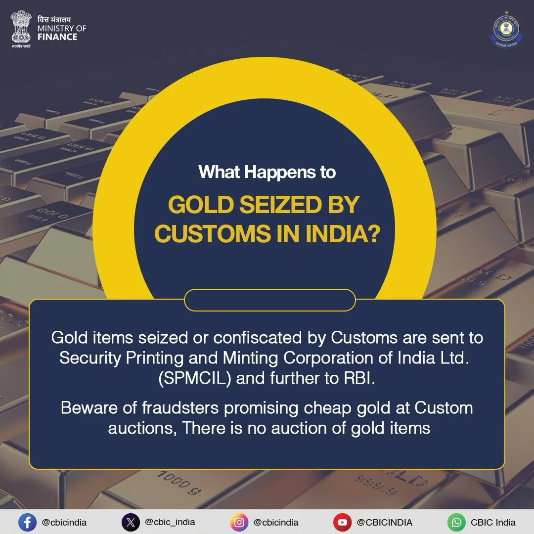 No Auctions for Seized Gold: CBIC Warns Public