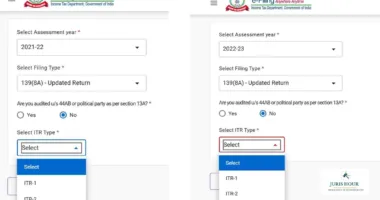 Facility for Filing Updated Returns for AY 2021-22 & AY 2022-23 Now Available for ITR-1 & ITR-2