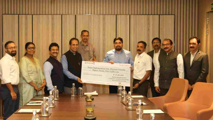 Chief Commissioner S.K. Rahman Hands Over Rs. 23 Lakh Cheque to Support Wayanad Landslide Survivors