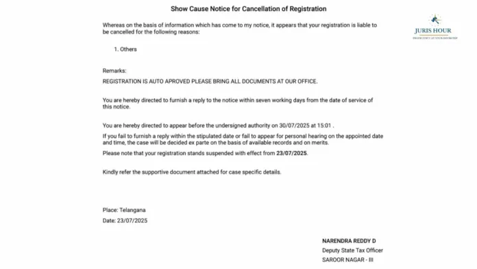 gst registration cancellation scn
