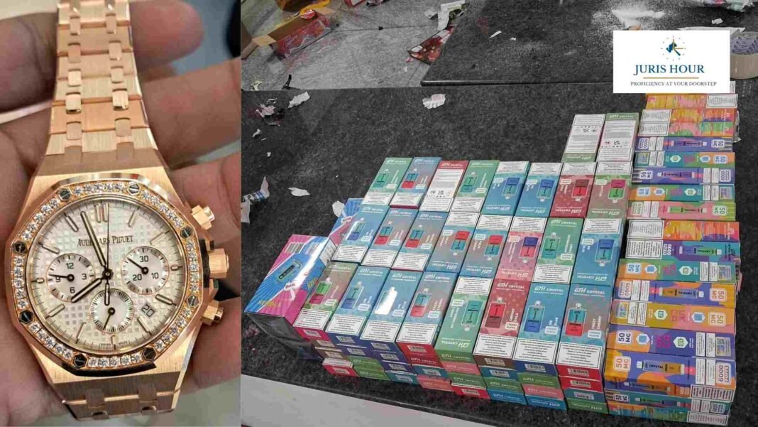 Smuggling (2) Thiruvananthapuram Customs Foils 7 Smuggling Attempts; Seizes Gold, Cigarettes, Luxury Watch
