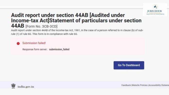 Technical Glitch Hits Income Tax Portal: Audit Report Filing under Section 44AB Fails
