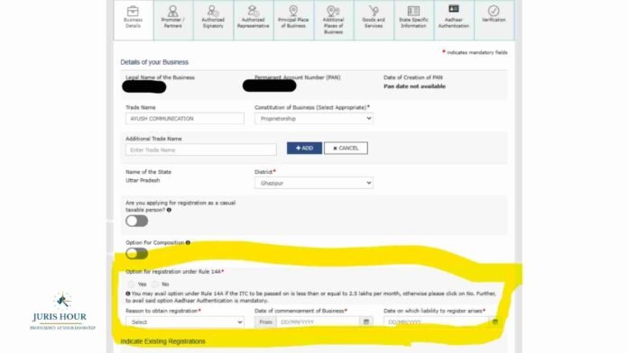 LOOK AT New Simplified Online GST Registration Interface