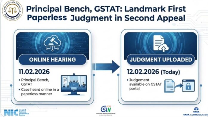 First-Ever Paperless Judgment Delivered in Second Appeal by GSTAT Principal Bench