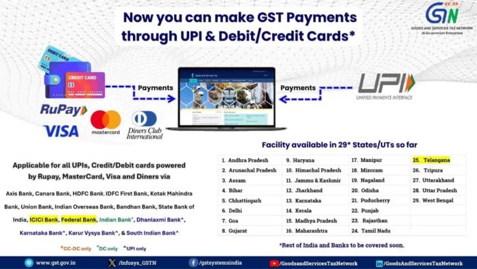 GST Payments via UPI and Cards Now Available in Telangana