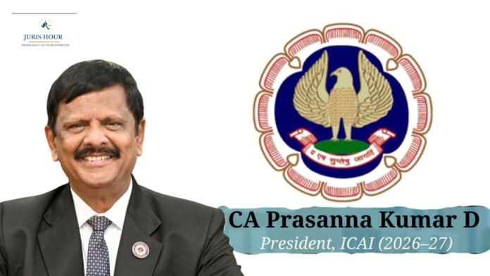 ICAI president Prasanna Kumar D CA Prasanna Kumar D Becomes 74th President of ICAI