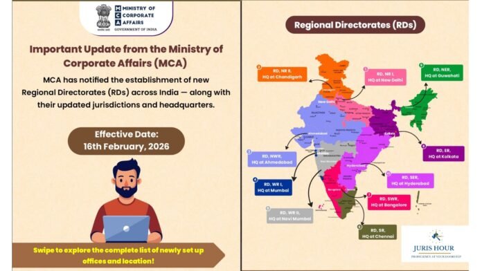 MCA Notifies New Regional Directorates Across India