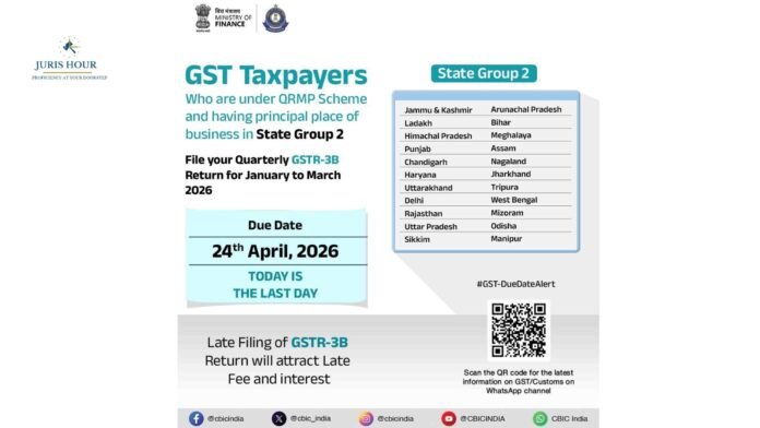 QRMP Taxpayers in State Group 2 Must File GSTR-3B for Jan–Mar 2026 Today