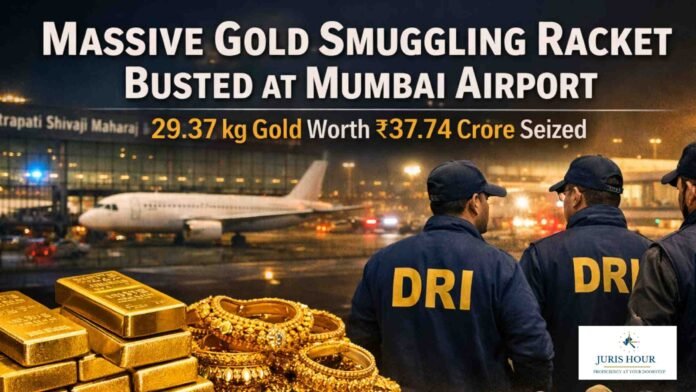 Gold Smuggling Racket Busted at Mumbai Airport; DRI Seizes Gold Worth Rs. 37.74 Crore Gold Smuggling Racket Busted at Mumbai Airport; DRI Seizes Gold Worth Rs. 37.74 Crore