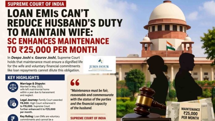 supreme court maintainance Loan EMIs Can’t Reduce Husband’s Duty to Maintain Wife: Supreme Court
