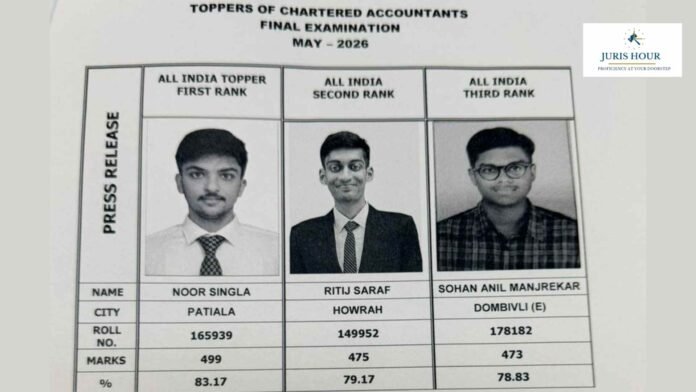 CA topper ICAI Announces CA Final May 2026 Results