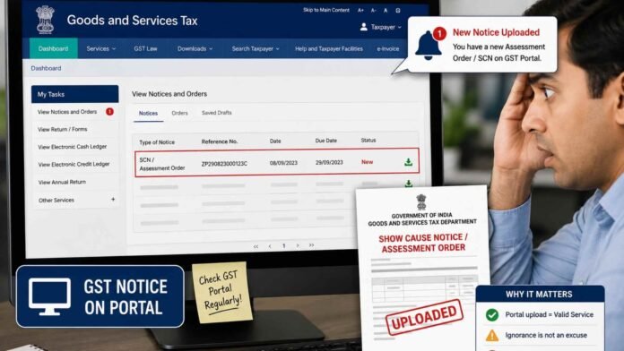 GST portal notice supreme court Assessment Order Upload on GST Portal Is A Valid Service