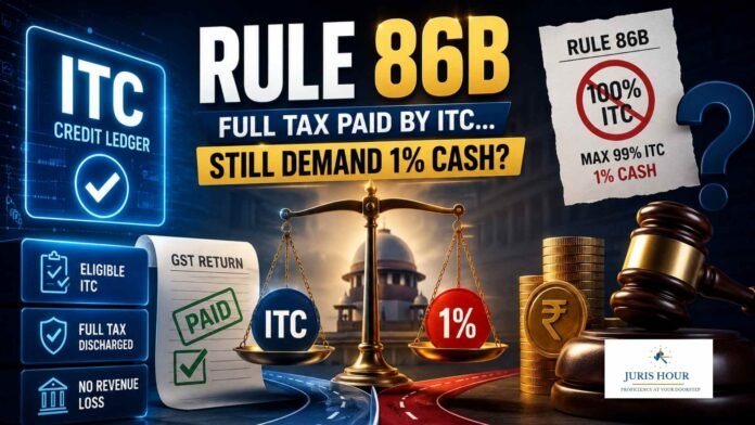 Can GST Dept. Demand 1% Cash Payment Under Rule 86B Even After Full Tax Has Been Paid Through ITC? CASE LAWS