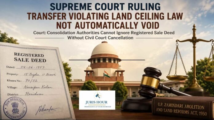 Transfer Violating Land Ceiling Law Not Automatically Void: Supreme Court