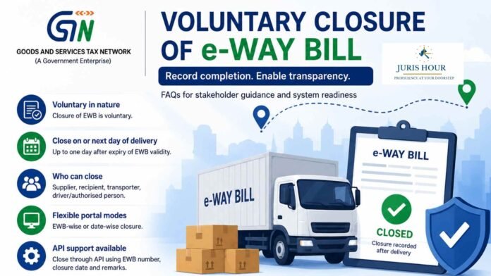 GSTN Issues FAQs on Voluntary Closure of e-Way Bill GSTN Issues FAQs on Voluntary Closure of e-Way Bill: Business Scenarios, API Impact and Portal Behaviour
