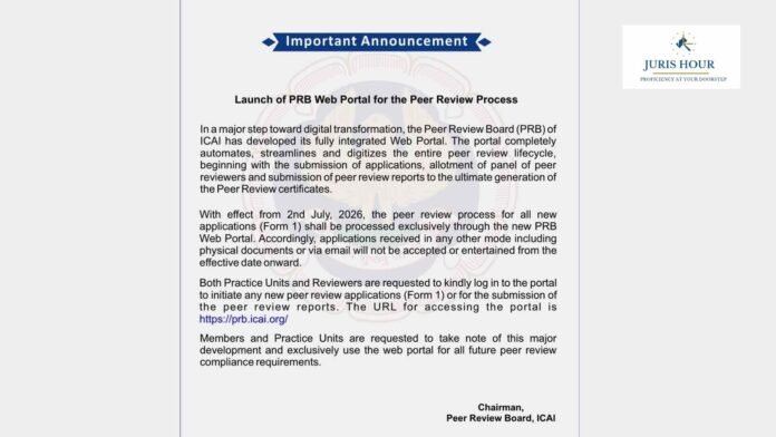ICAI PRB Web portal ICAI Launches Fully Integrated PRB Web Portal
