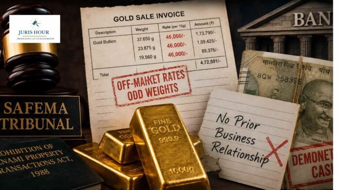 Safema tribunal Gold Bills with Odd Weights and Off-Market Rates Failed to Mask Demonetisation Cash Trail: SAFEMA Tribunal Upholds Benami Attachment