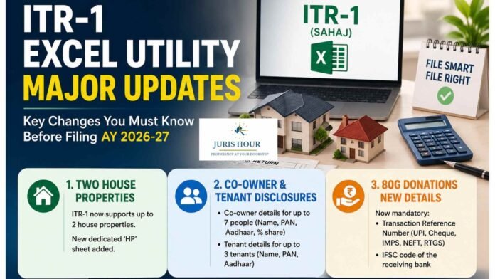 ITR-1 Excel Utility: Salaried Taxpayers Can Now Report 2 House Properties ITR-1 Excel Utility: Salaried Taxpayers Can Now Report 2 House Properties