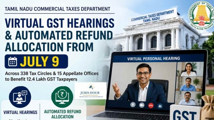 Tamil nadu virtual hearing GST refund Tamil Nadu Launches Virtual GST Hearings and Automated Refund Allocation Across State from 9 July 2026