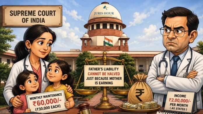Working Mother’s Income Alone Can’t Halve Father’s Liability: Supreme Court Restores Monthly Interim Maintenance for 2 Minor Daughters Working Mother’s Income Alone Can’t Halve Father’s Liability: Supreme Court Restores Monthly Interim Maintenance for 2 Minor Daughters