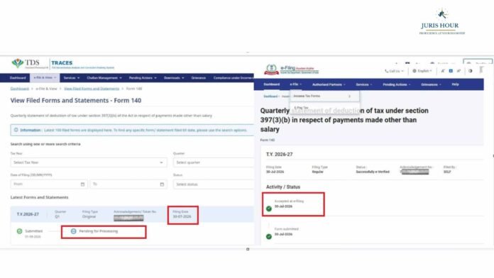 TDS Return Filed Within Due Date Rejected Weeks Later: Deductors Question Late Fee for Portal-Side Processing Delay TDS Return Filed Within Due Date Rejected Weeks Later: Deductors Question Late Fee for Portal-Side Processing Delay
