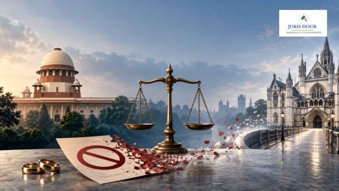 Indian Marriage Doesn’t Automatically Bar Divorce Proceedings Abroad: Supreme Court Quashes Injunction Against UK Case Indian Marriage Doesn’t Automatically Bar Divorce Proceedings Abroad: Supreme Court Quashes Injunction Against UK Case