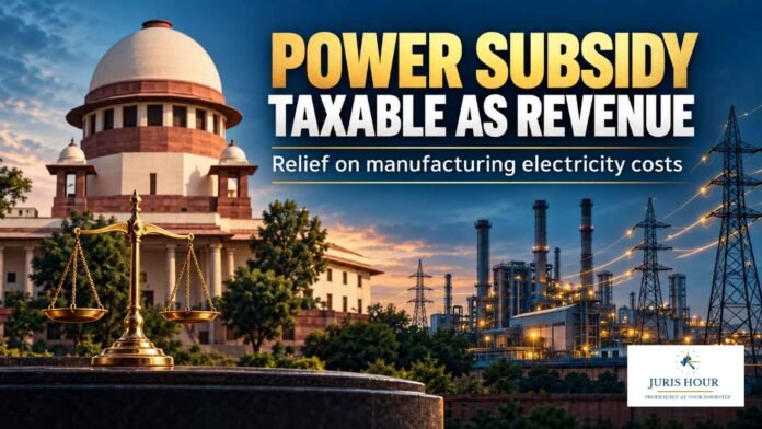 Electricity Subsidy Reducing Manufacturing Costs Is Taxable Revenue Receipt: Supreme Court