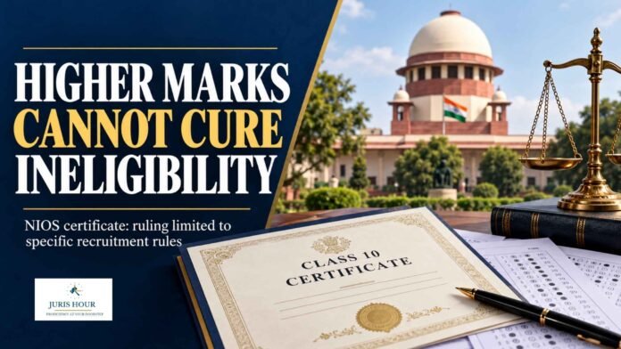Higher Exam Marks Can’t Cure Missing Essential Qualification: Supreme Court Higher Exam Marks Can’t Cure Missing Essential Qualification: Supreme Court