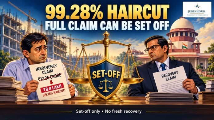 Creditor Facing 99.28% Insolvency Haircut Can Set Off Entire ₹12.26 Crore Claim Against Recovery Demand: Supreme Court Creditor Facing 99.28% Insolvency Haircut Can Set Off Entire ₹12.26 Crore Claim Against Recovery Demand: Supreme Court