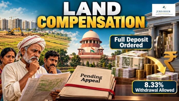 Full Enhanced Land Compensation Must Be Deposited; Landowners Can Withdraw 8.33% Pending Appeal: Supreme Court Full Enhanced Land Compensation Must Be Deposited; Landowners Can Withdraw 8.33% Pending Appeal: Supreme Court