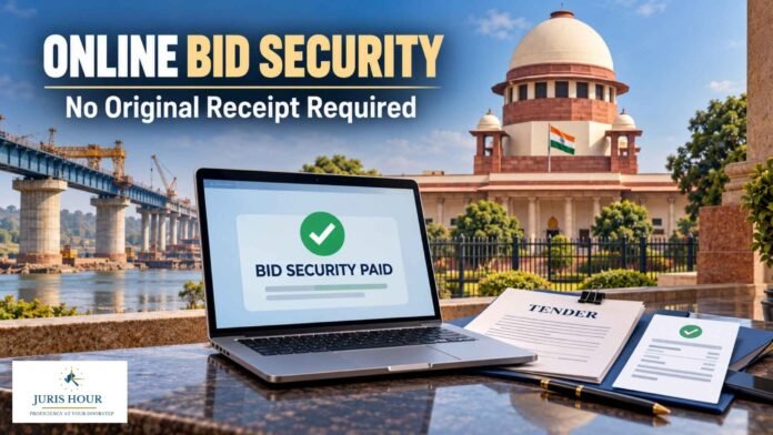 Tender Can’t Be Rejected For Missing ‘Original’ Receipt When Bid Security Is Paid Online: Supreme Court Tender Can’t Be Rejected For Missing ‘Original’ Receipt When Bid Security Is Paid Online: Supreme Court